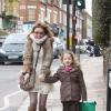 Geri Halliwell et sa fille Bluebell Madonna se promènent dans les rues du nord de Londres. Le 11 mars 2013.