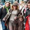 Geri Halliwell et sa fille Bluebell Madonna après l'école dans les rues de Londres, le 11 mars 2013.