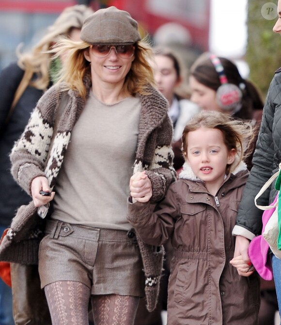Geri Halliwell et sa fille Bluebell Madonna après l'école dans les rues de Londres, le 11 mars 2013.