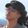 Naomi Campbell fait du sport sur une plage à Miami. Le 13 mars 2013.
