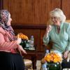 La duchesse de Cornouailles, Camilla Parker Bowles, a rencontré des femmes lors d'un groupe de discussion, durant sa visite à Doha, capitale du Qatar, le 14 mars 2013.