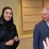 Le prince Charles a assisté à une réception à l'hôtel Four Seasons, où il a discuté avec Sheikha Mozah bint Nasser, la deuxième femme de l'Emir du Qatar, le 14 mars 2013.