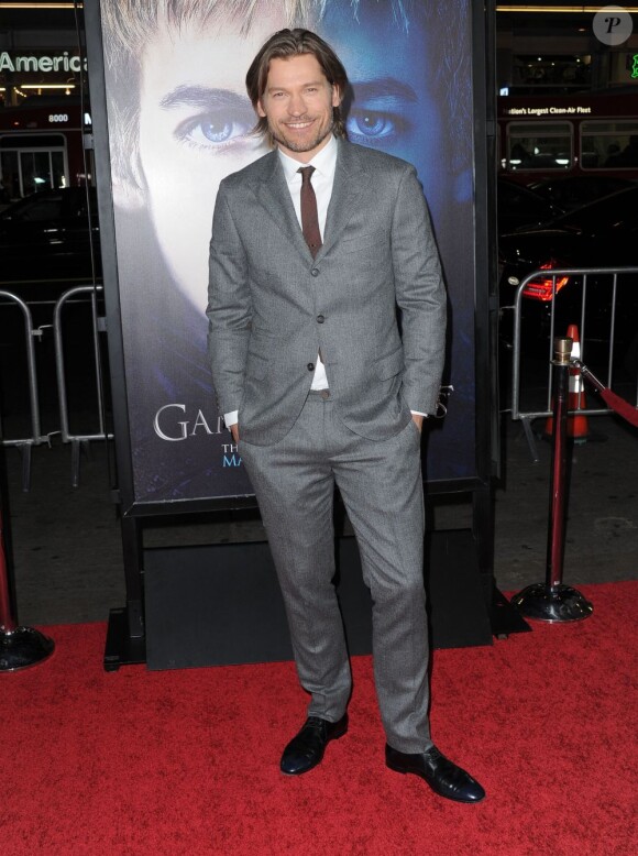 Nikolaj Coster-Waldau à l'avant-première de la saison 3 de "Game of Thrones", organisée par la chaîne HBO au Grauman's Chinese Theater de Los Angeles le 18 mars 2013.