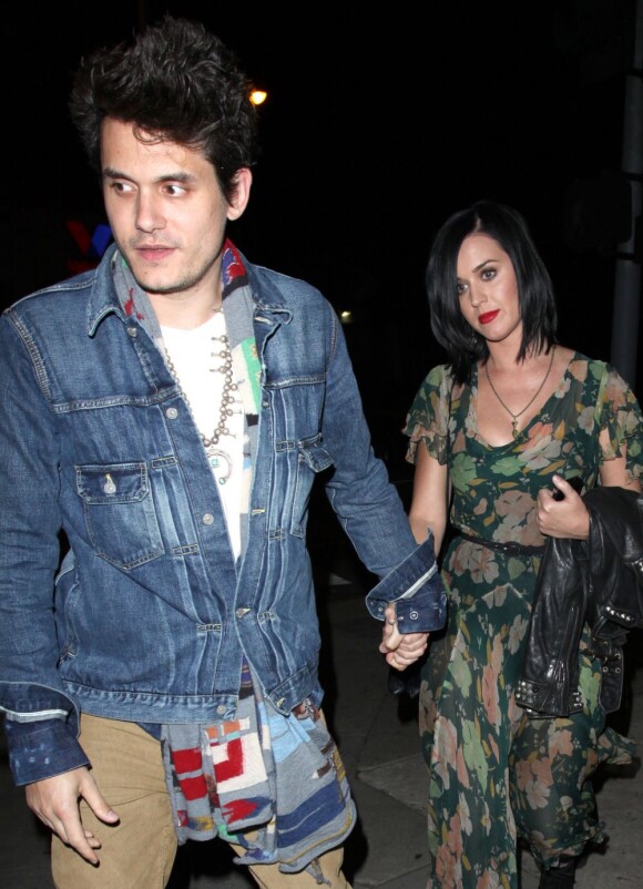 Katy Perry et John Mayer sont allés dîner au restaurant "Osteria Mozza" à Hollywood. Le 4 janvier 2013.