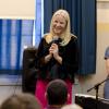 La princesse Mette-Marit de Norvège lors de sa visite à l'école spécialisée Ullevålsveien à Oslo, le 21 mars 2013.