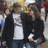 Viggo Mortensen amoureux avec sa petite amie Ariadna Gil se promènent à Madrid, le 21 mars 2013.