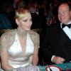 La princesse Charlene de Monaco a dévoilé dans la Salle des éoiles sa robe Ralph Lauren, au Sporting de Monte-Carlo, samedi 23 mars 2013, lors du Bal de la Rose avec le prince Albert et la princesse Caroline