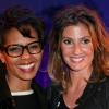 Audrey Pulvar et Caroline Ithurbide lors du showcase de la comédie musicale Les amants d'un jour avec les succès d'Édith Piaf à Bobino à Paris, le 25 mars 2013
