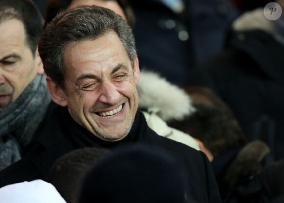 Nicolas Sarkozy au Parc des Princes à Paris le 24 fevrier 2013.