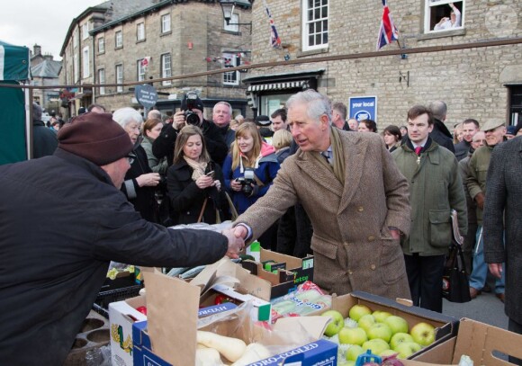 Le prince Charles en visite en Cumbrie le 28 mars 2013.