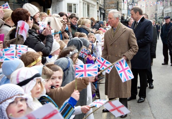 Le prince Charles en visite en Cumbrie le 28 mars 2013.