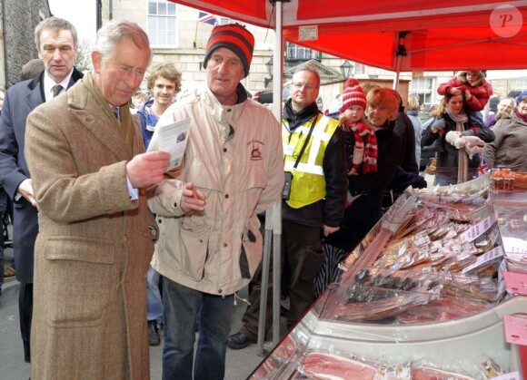 Le prince Charles en visite en Cumbrie le 28 mars 2013.