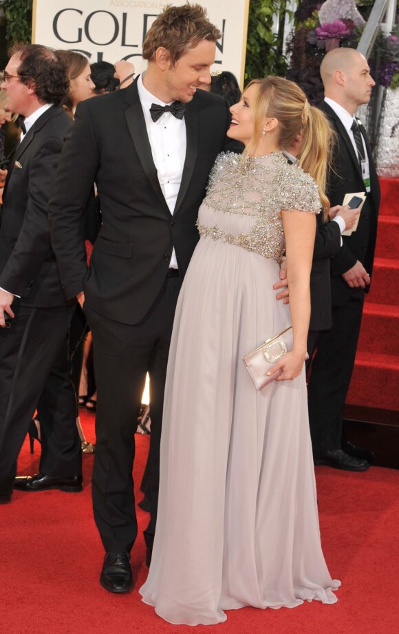 Dax Shepard et Kristen Bell le 13 janvier 2013 lors des Golden Globes. Le couple a eu son premier enfant fin mars 2013, une petite Lincoln.