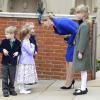 La comtesse Sophie de Wessex, accompagnée de sa fille Lady Louise (9 ans), a fait forte impression lors de la messe de Pâques à la chapelle St George de Windsor le 31 mars 2013.