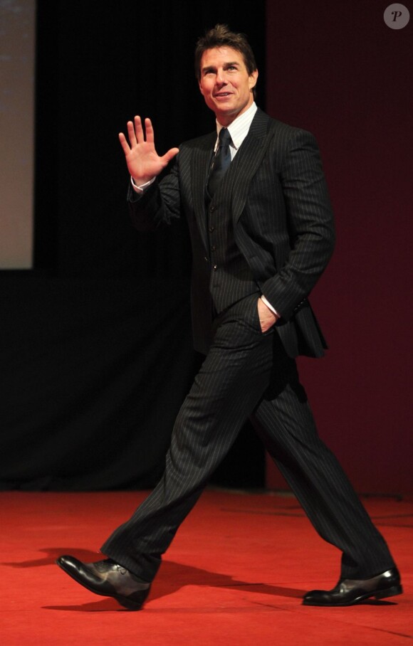 Tom Cruise lors de l'avant-première du film Oblivion à Moscou le 1er avril 2013