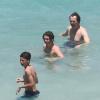 Exclusif - Gary Oldman en vacances avec sa femme Alexandra et ses fils Alfie, Gulliver et Charlie à Saint-Barthélémy, le 2 avril 2013