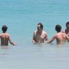 Exclusif - Gary Oldman en vacances avec ses fils Alfie, Gulliver et Charlie à Saint-Barthélémy, le 2 avril 2013