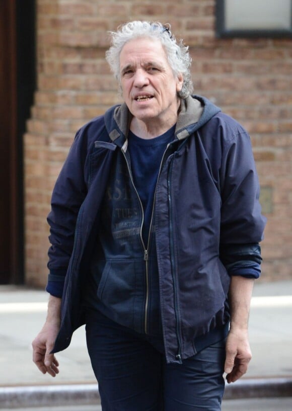 Abel Ferrara quitte l'hotel Greenwich aprés avoir rencontré Gérard Depardieu à New York le 3 avril 2013.