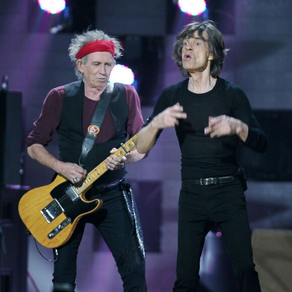 Mick Jagger et Keith Richards des Rolling Stones à New York le 12 décembre 2012.