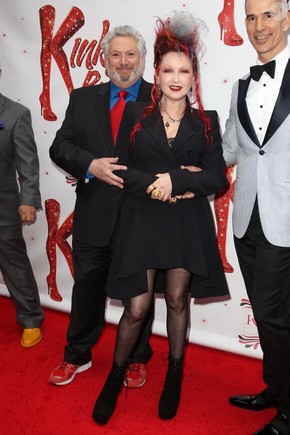Harvey Fierstein et Cyndi Lauper à la première du spectacle Kinky Boots à Broadway (New York) le 4 avril 2013.