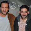 Les acteurs Gilles Lellouche et Manu Payet lors de la soirée organisée par Mercedes-Benz dans son pop-up store à Paris pour le lancement de la nouvelle Classe A, le 11 avril 2013.