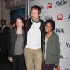 David Duchovny, sa fille Madelaine Duchovny et une amie de sa fille à la première de Matilda The Musical au Shubert Theatre à New York, le 11 avril 2013.