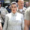 Kim Kardashian, enceinte, a fait le déplacement au tribunal Stanley Mosk de Los Angeles dans le cadre de la procédure de divorce avec Kris Humphries, le 12 avril 2013, malgré sa grossesse