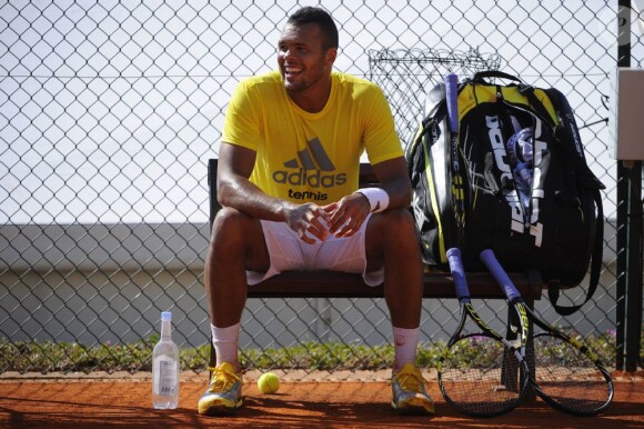 Jo-Wilfried Tsonga à l'entraînement du tournoi de Monte Carlo le 15 avril 2013