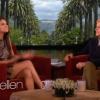 Selena Gomez parle de sa rencontre avec Brad Pitt sur le plateau de l'animatrice Ellen DeGeneres, le 16 avril 2013.