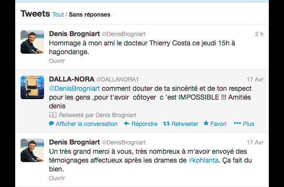 Les Tweets de Denis Brogniart