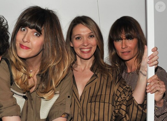 Daphné Bürki, enceinte, Anne Marivin et Axelle Laffont à la soirée de lancement du magazine Stylist à la Gaîté Lyrique à Paris, le 18 avril 2013.