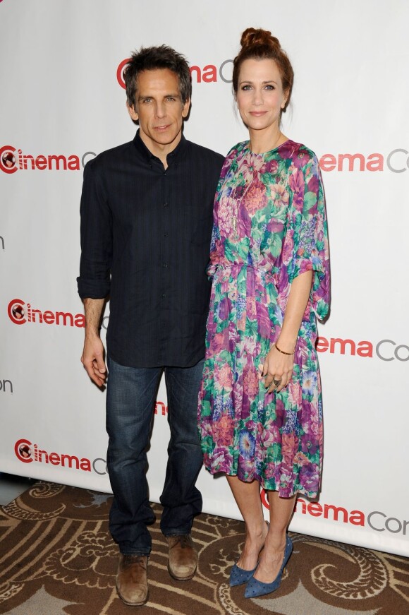 Ben Stiller et Kristen Wiig présent au panel 20th Century Fox pour le CinemaCon au Ceasar's Palace Hotel de Las Vegas, le 18 avril 2013.