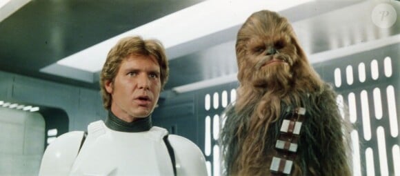 Han Solo et son acolyte Chewbacca dans Star Wars.