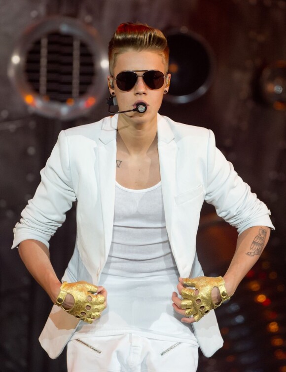 Justin Bieber en concert à l'O2 World à Hambourg, le 2 avril 2013.