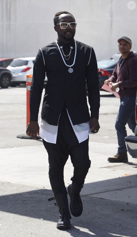 Will.I.Am sur le tournage du clip #thatPOWER à Los Angeles, le 24 mars 2013.