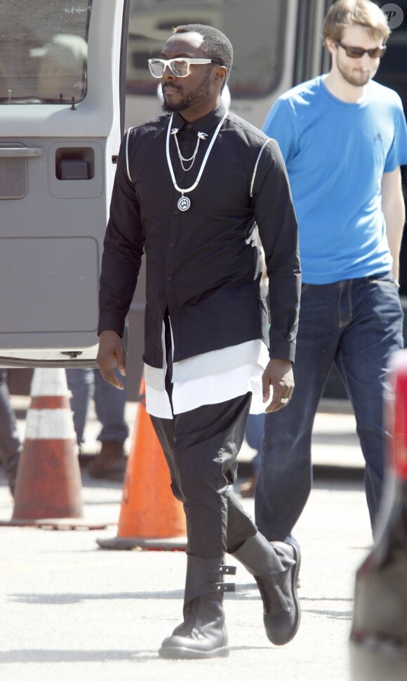 Will.I.Am sur le tournage du clip #thatPOWER à Los Angeles, le 24 mars 2013.