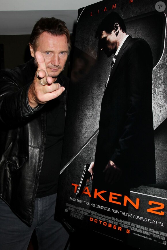 Liam Neeson lors d'une première de Taken 2 à New York, le 1er octobre 2012.