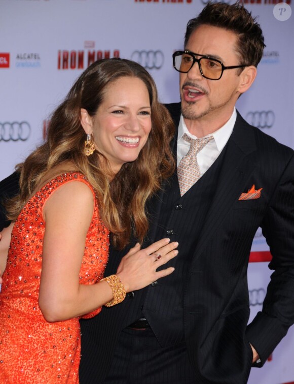 Robert Downey Jr. et sa femme Susan lors de l'avant-première du film Iron Man 3 à Hollywood (Los Angeles) le 24 avril 2013
