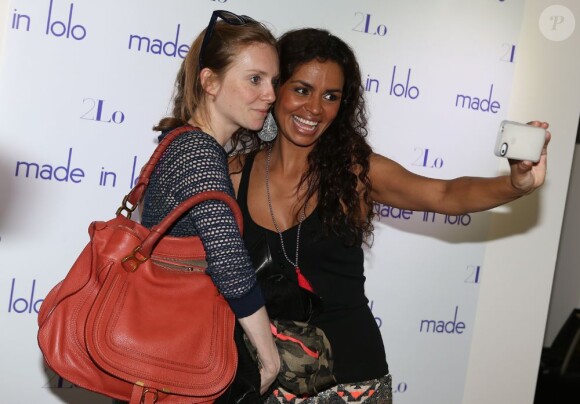 Sophie Brafman et Laurence Roustandjee - Laurence Roustandjee (Miss météo de M6), a présenté sa collection printemps/été 2013 accessoires et maillots de bain de la marque Made in Lolo avec Laurence O à Paris le 25 avril 2013