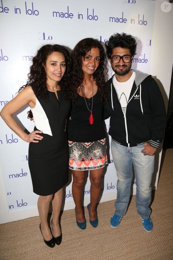 Aïda Touihri et Sébastien Folin - Laurence Roustandjee (Miss météo de M6), a présenté sa collection printemps/été 2013 accessoires et maillots de bain de la marque Made in Lolo avec Laurence O à Paris le 25 avril 2013