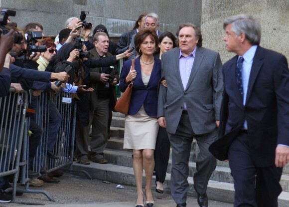 Gerard Depardieu et Jacqueline Bisset sur le tournage du film "The June Project d'Abel Ferrara à New York le 3 mai 2013.