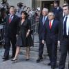 Dominique Strauss-Kahn et Anne Sinclair sortant du tribunal de Manhattan à New York, le 23 août 2011. Les poursuites pesant contre DSK viennent d'être abandonnées.