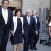 Dominique Strauss-Kahn et Anne Sinclair sortant du tribunal de Manhattan à New York, le 1er juillet 2011.