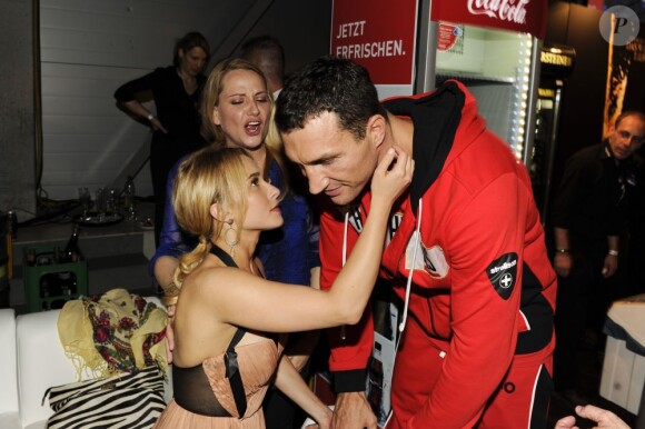 Hayden Panettiere assistant au match de boxe de son petit ami Vladimir Klitschko en Allemagne, le samedi 4 mai 2013.