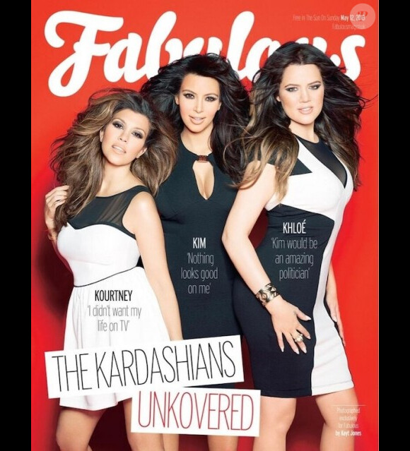 Kourtney, Kim et Khloé Kardashian en couverture du magazine Fabulous.