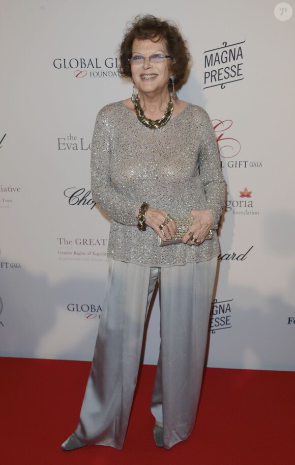 Claudia Cardinale à la 4e édition du Global Gift Gala au George-V à Paris le 13 mai 2013.