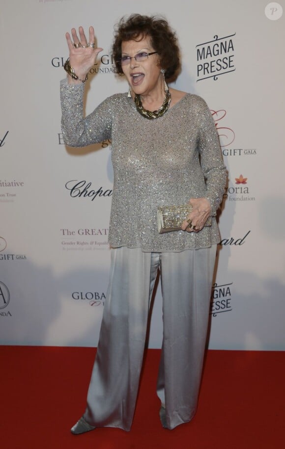 Claudia Cardinale à la 4e édition du Global Gift Gala au George-V à Paris le 13 mai 2013.