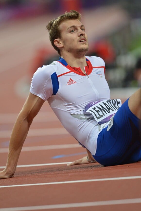 Christophe Lemaître lors de son échec en finale du 200m des Jeux olympiques de Londres le 9 août 2012