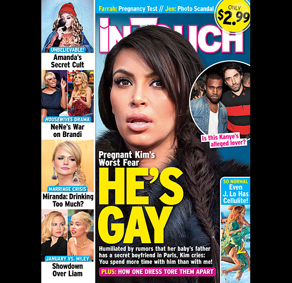 Couverture d'In Touch, en mai 2013, s'en prenant à Kim Kardashian et Kanye West