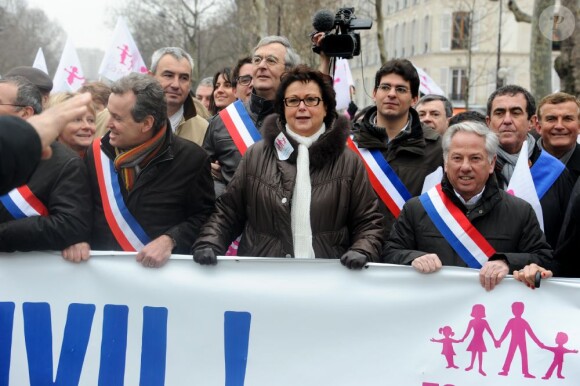 Christine Boutin à la manifestation des opposants au mariage pour tous à Paris, le 13 janvier 2013.